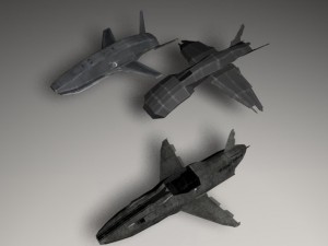 sci fi aircraft bundle3pack 3D Модель
