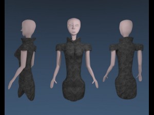 siminian dress grey crosshatch 3D Модель
