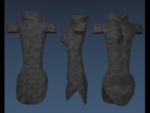 siminian dress grey crosshatch 3D Model