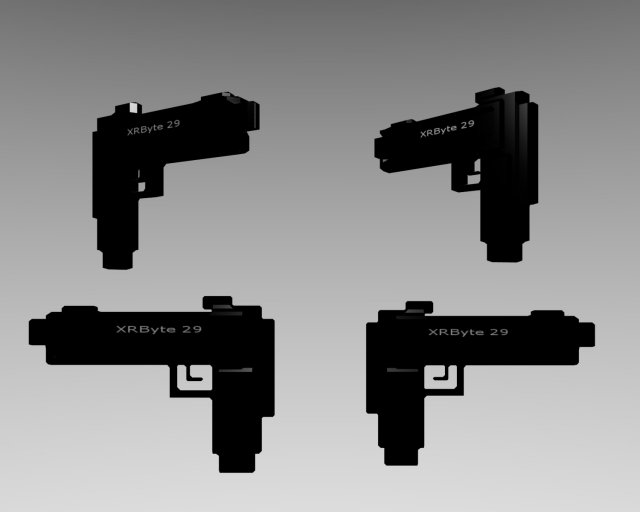 xrbyte 29 pistol 3D Model .c4d .max .obj .3ds .fbx .stl .blend 
