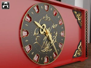 red watch with gold thread 3D Model