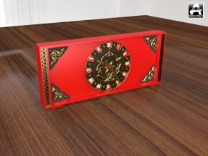 red watch with gold thread 3D 模型