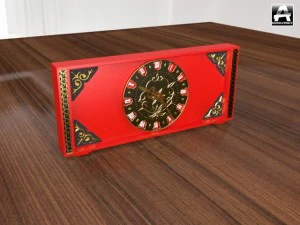 red watch with gold thread 3D Model