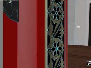 red watch with gold thread 3D 模型