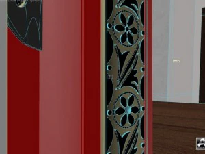 red watch with gold thread 3D Model