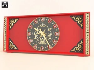 red watch with gold thread 3D Model