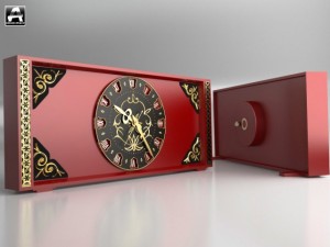 red watch with gold thread 3D 模型