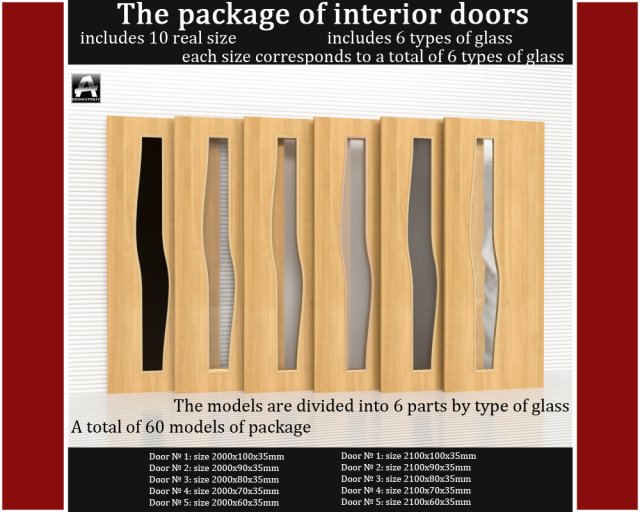 the package of interior doors Modelo 3D .c4d .max .obj .3ds .fbx .stl .blend 