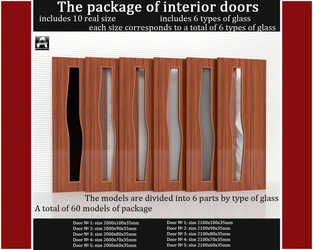 the package of interior doors 3D Model .c4d .max .obj .3ds .fbx .stl .blend