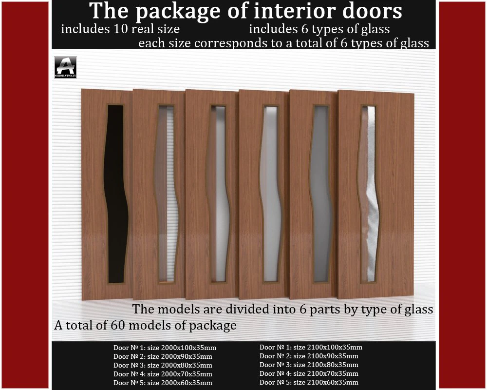 the package of interior doors 3D Model .c4d .max .obj .3ds .fbx .stl .blend 
