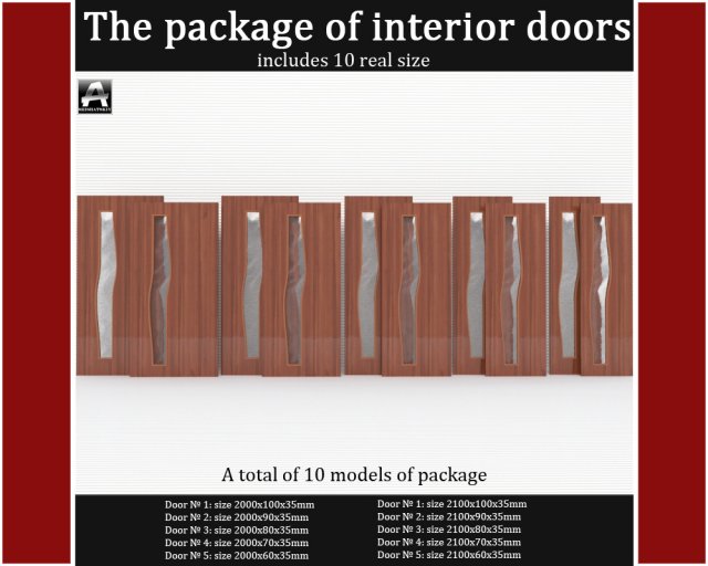 the package of interior doors Modelo 3D .c4d .max .obj .3ds .fbx .stl .blend 