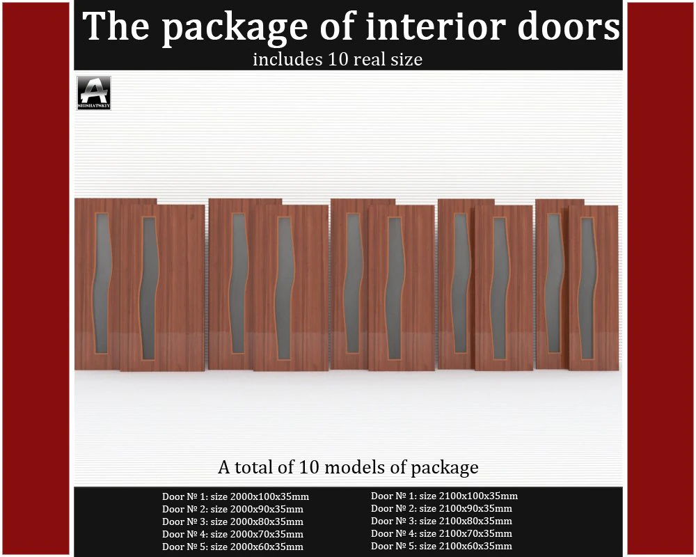 the package of interior doors 3D Model .c4d .max .obj .3ds .fbx .stl .blend 