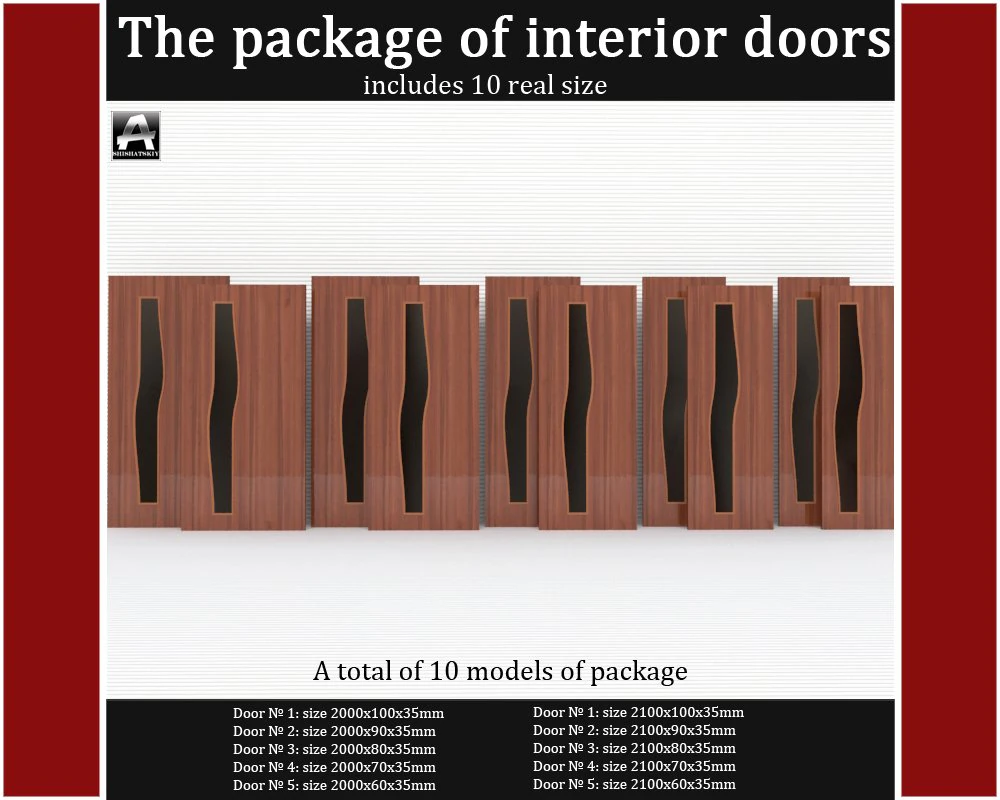 the package of interior doors 3D Model .c4d .max .obj .3ds .fbx .stl .blend 