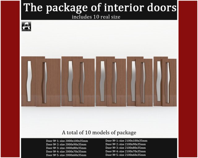 the package of interior doors Modèle 3D .c4d .max .obj .3ds .fbx .stl .blend 