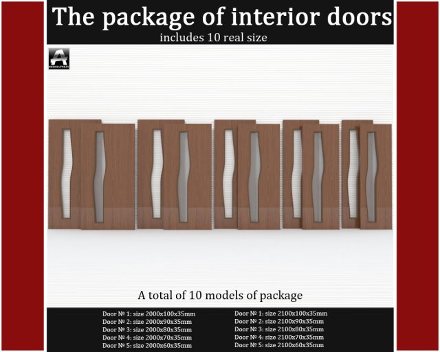 the package of interior doors Modelo 3D .c4d .max .obj .3ds .fbx .stl .blend 