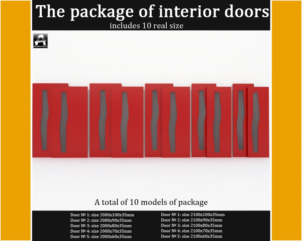 the package of interior doors 3D Model .c4d .max .obj .3ds .fbx .stl .blend 