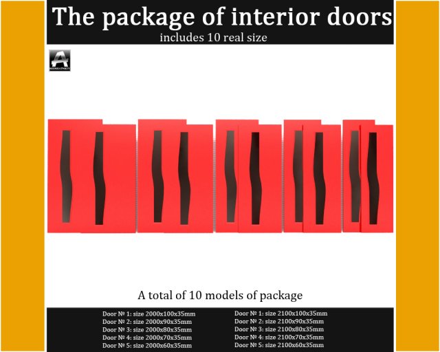 the package of interior doors 3Dモデル .c4d .max .obj .3ds .fbx .stl .blend 
