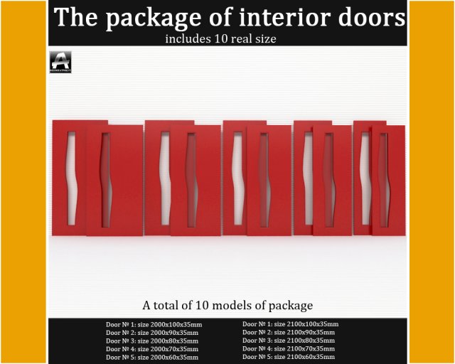 the package of interior doors Modèle 3D .c4d .max .obj .3ds .fbx .stl .blend 