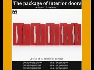пакет межкомнатных дверей 3D Модель