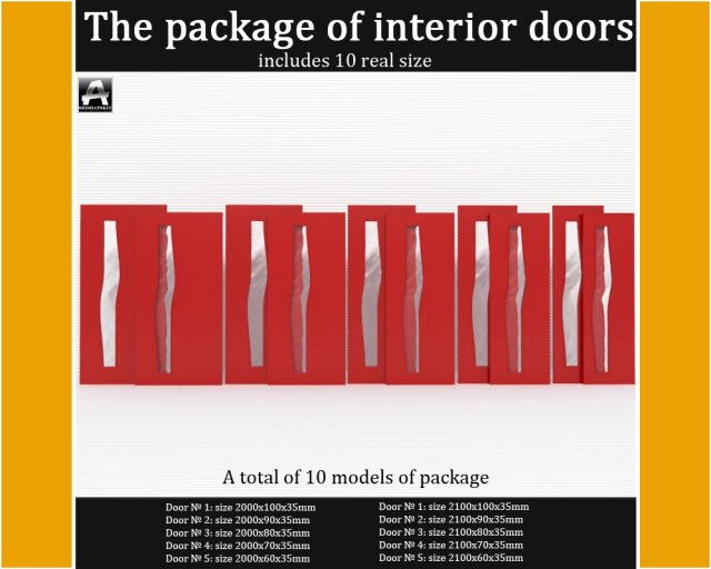 the package of interior doors 3Dモデル .c4d .max .obj .3ds .fbx .stl .blend