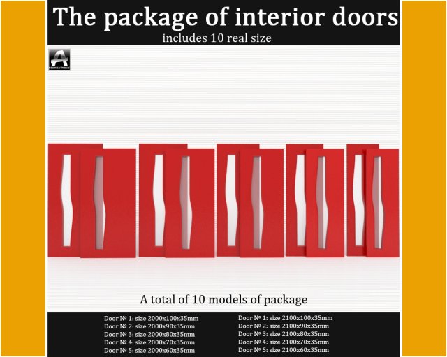 the package of interior doors Modelo 3D .c4d .max .obj .3ds .fbx .stl .blend 