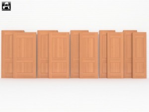 the package of classic interior doors Model 3D