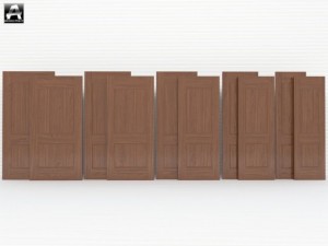 the package of classic interior doors 3D Model