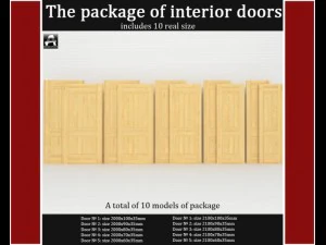 пакет классических межкомнатных дверей 3D Модель