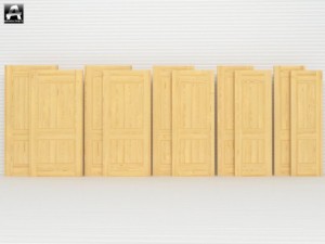 the package of classic interior doors 3D Model