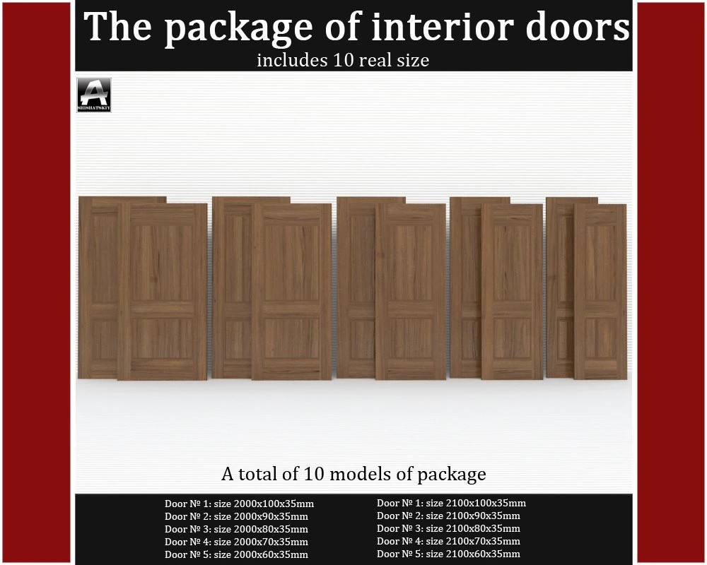 the package of classic interior doors 3D Model .c4d .max .obj .3ds .fbx .stl .blend