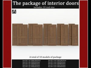 클래식 인테리어 도어 패키지 3D 모델