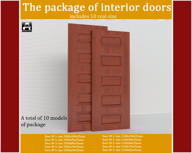 the package of interior doors Modelo 3D .c4d .max .obj .3ds .fbx .stl .blend 