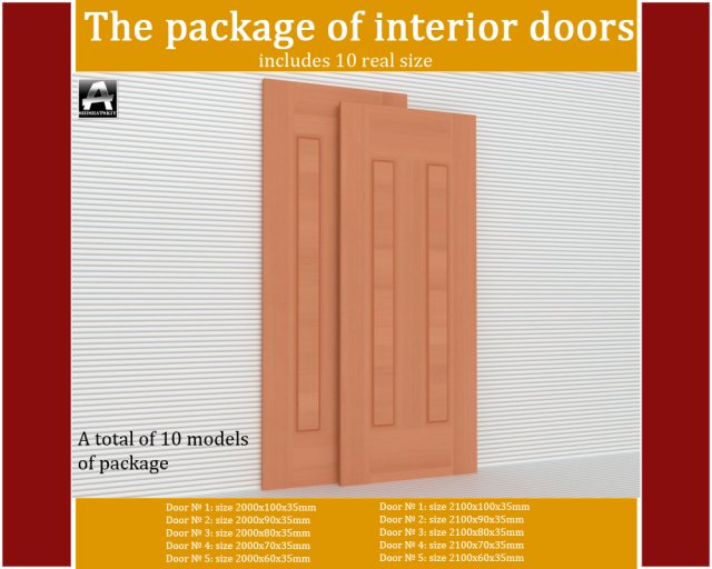 the package of interior doors Modèle 3D .c4d .max .obj .3ds .fbx .stl .blend 