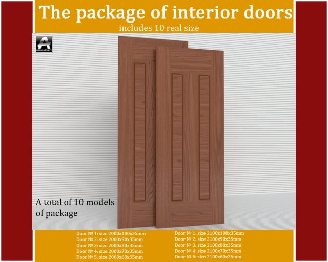the package of interior doors 3D मॉडल .c4d .max .obj .3ds .fbx .stl .blend 