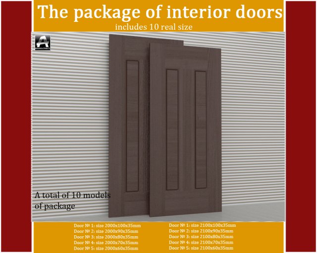 the package of interior doors Modelo 3D .c4d .max .obj .3ds .fbx .stl .blend 