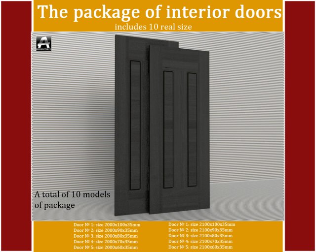 the package of interior doors 3Dモデル .c4d .max .obj .3ds .fbx .stl .blend 