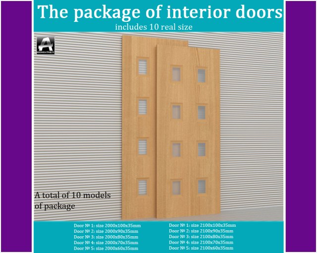 the package of interior doors 3Dモデル .c4d .max .obj .3ds .fbx .stl .blend 