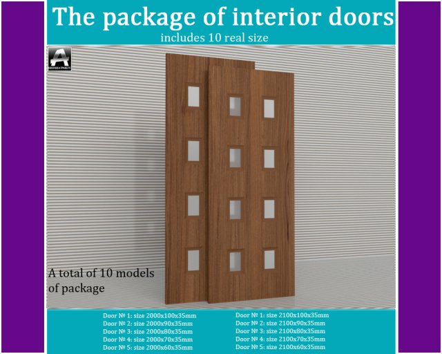 the package of  interior doors Model 3D .c4d .max .obj .3ds .fbx .stl .blend 