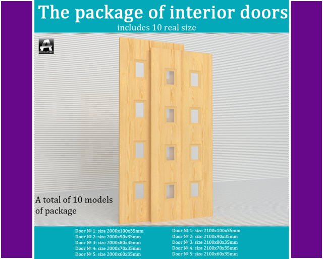 the package of  interior doors 3D Model .c4d .max .obj .3ds .fbx .stl .blend 