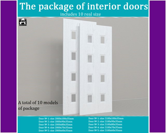 the package of interior doors Modelo 3D .c4d .max .obj .3ds .fbx .stl .blend