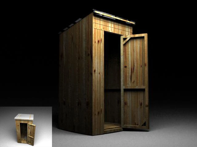 rustic toilet 3D Model .c4d .max .obj .3ds .fbx .stl .blend 