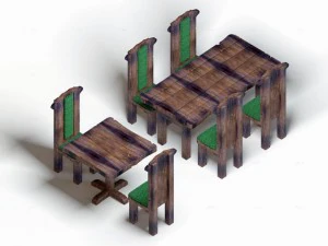 meubles pour caf&eacute; Modèle 3D