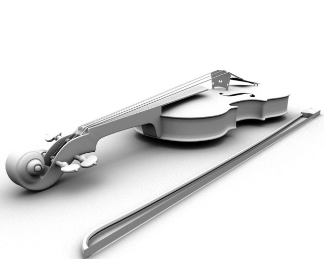 violin 3Dモデル .c4d .max .obj .3ds .fbx .stl .blend 