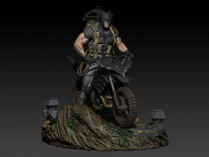 batman on moto 3D Print Model