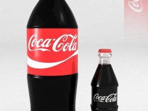 bottle cocacola 033l plastic bottle 2l Modelo 3D