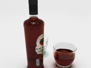 bottle bacardi Modelo 3D