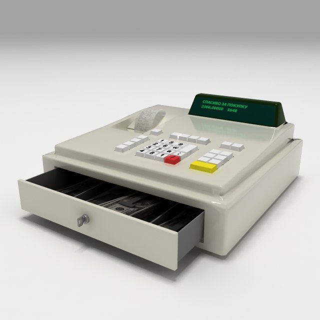 cash register 3D Модель .c4d .max .obj .3ds .fbx .stl .blend 