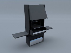 modern grill with fireplace 01 3D Модель