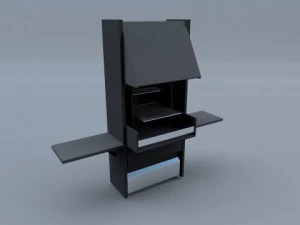 grill moderne avec cheminée 01 Modèle 3D