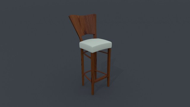 bar chair wooden 3D Modell .c4d .max .obj .3ds .fbx .stl .blend 